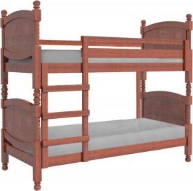 Кровать двухъярусная Валерия из массива сосны 800*1890 Орех в Камне-на-Оби - kamen-na-obi.katalogmebeli.com | фото