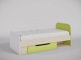 Кровать Эппл 1650х750 (Зеленый/Белый/корпус Клен) в Камне-на-Оби - kamen-na-obi.katalogmebeli.com | фото