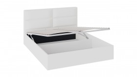 Кровать «Глосс» с мягкой обивкой и подъемным механизмом тип 1 (1600) (Белая) в Камне-на-Оби - kamen-na-obi.katalogmebeli.com | фото 2