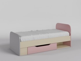 Кровать Грэйси 1650х750 (Розовый/Серый/корпус Клен) в Камне-на-Оби - kamen-na-obi.katalogmebeli.com | фото
