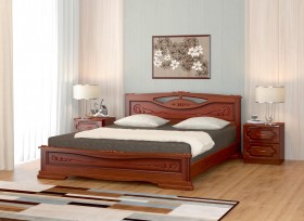 Кровать Карина-7 из массива сосны 1400*2000 Орех в Камне-на-Оби - kamen-na-obi.katalogmebeli.com | фото