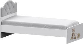 Кровать Каспер с мягкой спинкой и фотопечатью (800х1900) Белый в Камне-на-Оби - kamen-na-obi.katalogmebeli.com | фото