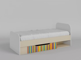 Кровать Клаксон без машинок 1650х750 (Белый/корпус Клен) в Камне-на-Оби - kamen-na-obi.katalogmebeli.com | фото