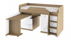 Кровать комбинированная «Оксфорд» (Ривьера/Белый с рисунком) в Камне-на-Оби - kamen-na-obi.katalogmebeli.com | фото 3
