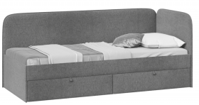 Кровать «Молли» с мягкой обивкой (900) тип 1 (Микровелюр Scandi Graphite 22) в Камне-на-Оби - kamen-na-obi.katalogmebeli.com | фото