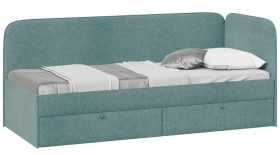 Кровать «Молли» с мягкой обивкой (900) тип 1 (Микровелюр Scandi Indigo 11) в Камне-на-Оби - kamen-na-obi.katalogmebeli.com | фото