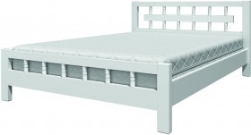 Кровать Натали-5 из массива сосны 1600*2000 Белый античный в Камне-на-Оби - kamen-na-obi.katalogmebeli.com | фото