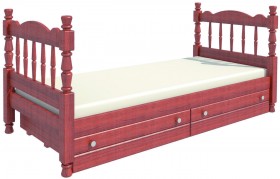 Кровать одинарная Аленка из массива сосны 800*1890 Орех в Камне-на-Оби - kamen-na-obi.katalogmebeli.com | фото 2