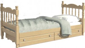 Кровать одинарная Аленка из массива сосны 800*1890 Сосна в Камне-на-Оби - kamen-na-obi.katalogmebeli.com | фото