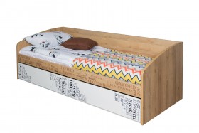 Кровать с 2 ящиками «Оксфорд» (Ривьера/Белый с рисунком) в Камне-на-Оби - kamen-na-obi.katalogmebeli.com | фото 3