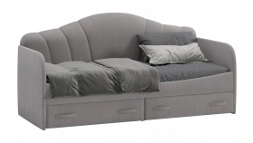 Кровать с мягкой спинкой и ящиками «Сабрина» 900 Светло-серый в Камне-на-Оби - kamen-na-obi.katalogmebeli.com | фото