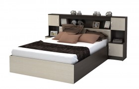 Кровать с прикроватным блоком КР 552 Спальня Basya (венге/белфорт) в Камне-на-Оби - kamen-na-obi.katalogmebeli.com | фото