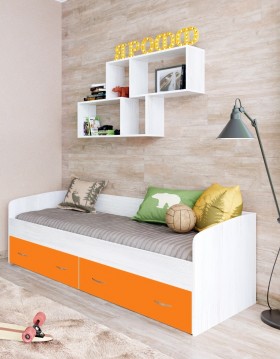 Кровать с выкатными ящиками Винтерберг/Оранжевый в Камне-на-Оби - kamen-na-obi.katalogmebeli.com | фото