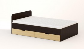 Кровать с ящиками 1200 (Венге/Беленый дуб) в Камне-на-Оби - kamen-na-obi.katalogmebeli.com | фото