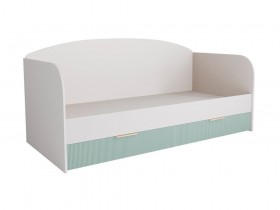 Кровать с ящиками ДКД 2000.1 Лавис (Белый софт/Зеленый софт/корпус Белый) в Камне-на-Оби - kamen-na-obi.katalogmebeli.com | фото