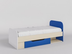 Кровать Скай 1650х750 (Синий/Белый/корпус Клен) в Камне-на-Оби - kamen-na-obi.katalogmebeli.com | фото