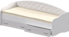 Кровать Софа-7 с мягкой спинкой (800х1900) Белый в Камне-на-Оби - kamen-na-obi.katalogmebeli.com | фото