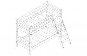 Кровать Соня вариант 12 низкая с наклонной лестницей Белый полупрозрачный в Камне-на-Оби - kamen-na-obi.katalogmebeli.com | фото 3