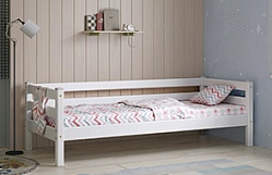 Кровать Соня Вариант 2 с задней защитой Белый полупрозрачный в Камне-на-Оби - kamen-na-obi.katalogmebeli.com | фото