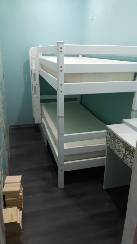 Кровать Соня вариант 9 двухъярусная с прямой лестницей Белый полупрозрачный в Камне-на-Оби - kamen-na-obi.katalogmebeli.com | фото 3