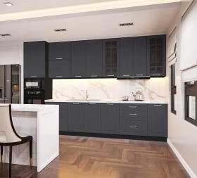 Кухонный гарнитур 1,8м Луксор высокие модули (Клен серый/корпус венге) в Камне-на-Оби - kamen-na-obi.katalogmebeli.com | фото