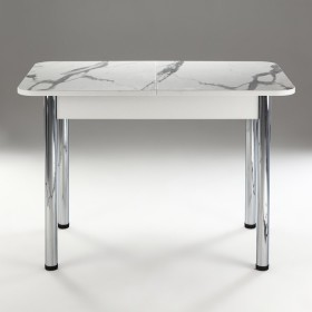 Кухонный стол 1100*700/400 ф 2 Пластик, мрамор белый в Камне-на-Оби - kamen-na-obi.katalogmebeli.com | фото 1