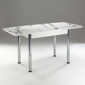 Кухонный стол 1100*700/400 ф 2 Пластик, мрамор белый в Камне-на-Оби - kamen-na-obi.katalogmebeli.com | фото 2