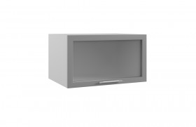 Квадро ГВПГС 800 шкаф верхний горизонтальный глубокий со стеклом высокий (Железо/корпус Серый) в Камне-на-Оби - kamen-na-obi.katalogmebeli.com | фото
