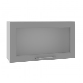 Квадро ВПГС 800 шкаф верхний горизонтальный со стеклом высокий (Лунный свет/корпус Серый) в Камне-на-Оби - kamen-na-obi.katalogmebeli.com | фото