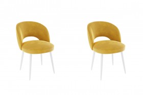 Набор стульев Моли 2 шт (жёлтый велюр/белый) в Камне-на-Оби - kamen-na-obi.katalogmebeli.com | фото