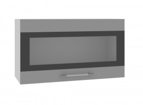 Олива ВПГСФ 800 Шкаф верхний горизонтальный со стеклом с фотопечатью высокий (Снег глянец/корпус Серый) в Камне-на-Оби - kamen-na-obi.katalogmebeli.com | фото