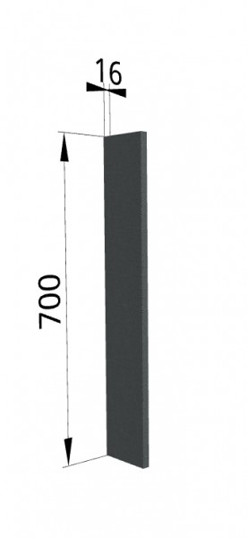 Панель торцевая ПТ 400 Квадро (для шкафа торцевого верхнего) Железо в Камне-на-Оби - kamen-na-obi.katalogmebeli.com | фото