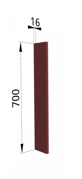 Панель торцевая ПТ 400 Квадро (для шкафа торцевого верхнего) Красная кожа в Камне-на-Оби - kamen-na-obi.katalogmebeli.com | фото