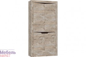 Шкаф 2-х створчатый комбинированный Хилтон (Дуб юкон/Гранж) в Камне-на-Оби - kamen-na-obi.katalogmebeli.com | фото