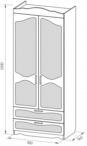 Шкаф 2-х створчатый с ящиками серии Иллюзия 84 Ярко-голубой в Камне-на-Оби - kamen-na-obi.katalogmebeli.com | фото 2