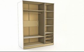 Шкаф 3-х створчатый с ящиками Грэйси (Розовый/Серый/корпус Клен) в Камне-на-Оби - kamen-na-obi.katalogmebeli.com | фото 4