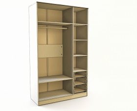 Шкаф 3-х створчатый с ящиками Грэйси (Розовый/Серый/корпус Клен) в Камне-на-Оби - kamen-na-obi.katalogmebeli.com | фото 3