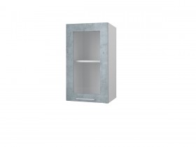 Шкаф 40 с витриной Лофт (Камень Оленна/Белый) в Камне-на-Оби - kamen-na-obi.katalogmebeli.com | фото