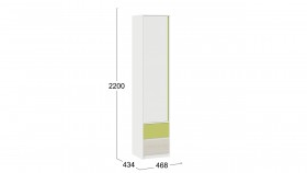 Шкаф для белья комбинированный «Сканди» Дуб Гарден/Белый/Зеленый в Камне-на-Оби - kamen-na-obi.katalogmebeli.com | фото 4