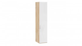 Шкаф для белья с 1 глухой дверью «Эмбер» Яблоня Беллуно/Белый глянец в Камне-на-Оби - kamen-na-obi.katalogmebeli.com | фото