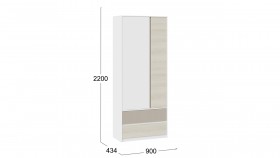 Шкаф для одежды комбинированный «Сканди» Дуб Гарден/Белый/Глиняный серый в Камне-на-Оби - kamen-na-obi.katalogmebeli.com | фото 4