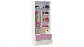 Шкаф для одежды комбинированный «Сканди» Дуб Гарден/Белый/Лиловый в Камне-на-Оби - kamen-na-obi.katalogmebeli.com | фото 4