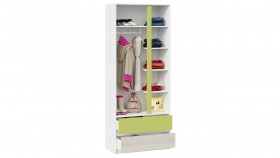Шкаф для одежды комбинированный «Сканди» Дуб Гарден/Белый/Зеленый в Камне-на-Оби - kamen-na-obi.katalogmebeli.com | фото 4