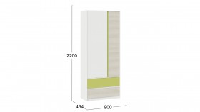 Шкаф для одежды комбинированный «Сканди» Дуб Гарден/Белый/Зеленый в Камне-на-Оби - kamen-na-obi.katalogmebeli.com | фото 5