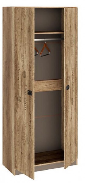 Шкаф для одежды «Пилигрим» (Дуб Каньон светлый, Фон серый) в Камне-на-Оби - kamen-na-obi.katalogmebeli.com | фото 2