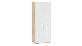 Шкаф для одежды с 2 глухими дверями «Эмбер» Яблоня Беллуно/Белый глянец в Камне-на-Оби - kamen-na-obi.katalogmebeli.com | фото