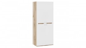 Шкаф для одежды с 2-мя дверями «Фьюжн» Дуб Делано/Белый глянец в Камне-на-Оби - kamen-na-obi.katalogmebeli.com | фото