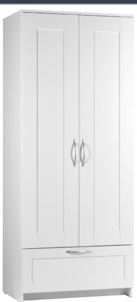 Шкаф двухдверный Сириус с 1 ящиком белый в Камне-на-Оби - kamen-na-obi.katalogmebeli.com | фото
