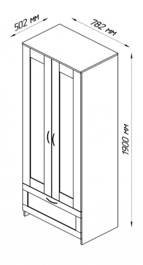 Шкаф двухдверный Сириус с 1 ящиком дуб сонома в Камне-на-Оби - kamen-na-obi.katalogmebeli.com | фото 2