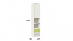 Шкаф комбинированный «Сканди» Дуб Гарден/Белый/Зеленый в Камне-на-Оби - kamen-na-obi.katalogmebeli.com | фото 4